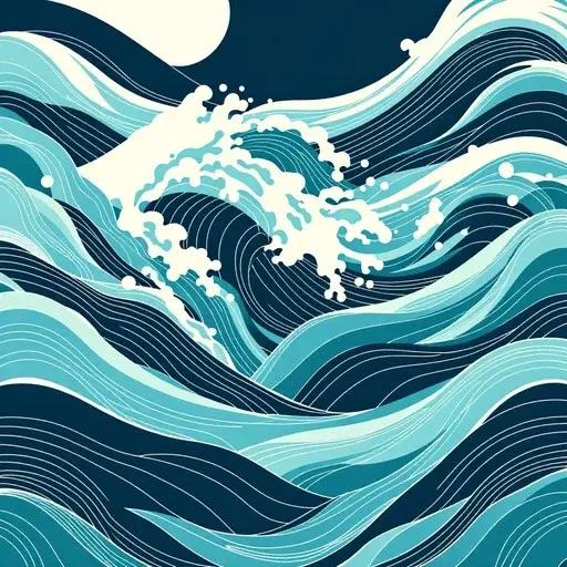 Layered waves illustrating paced breath patterns